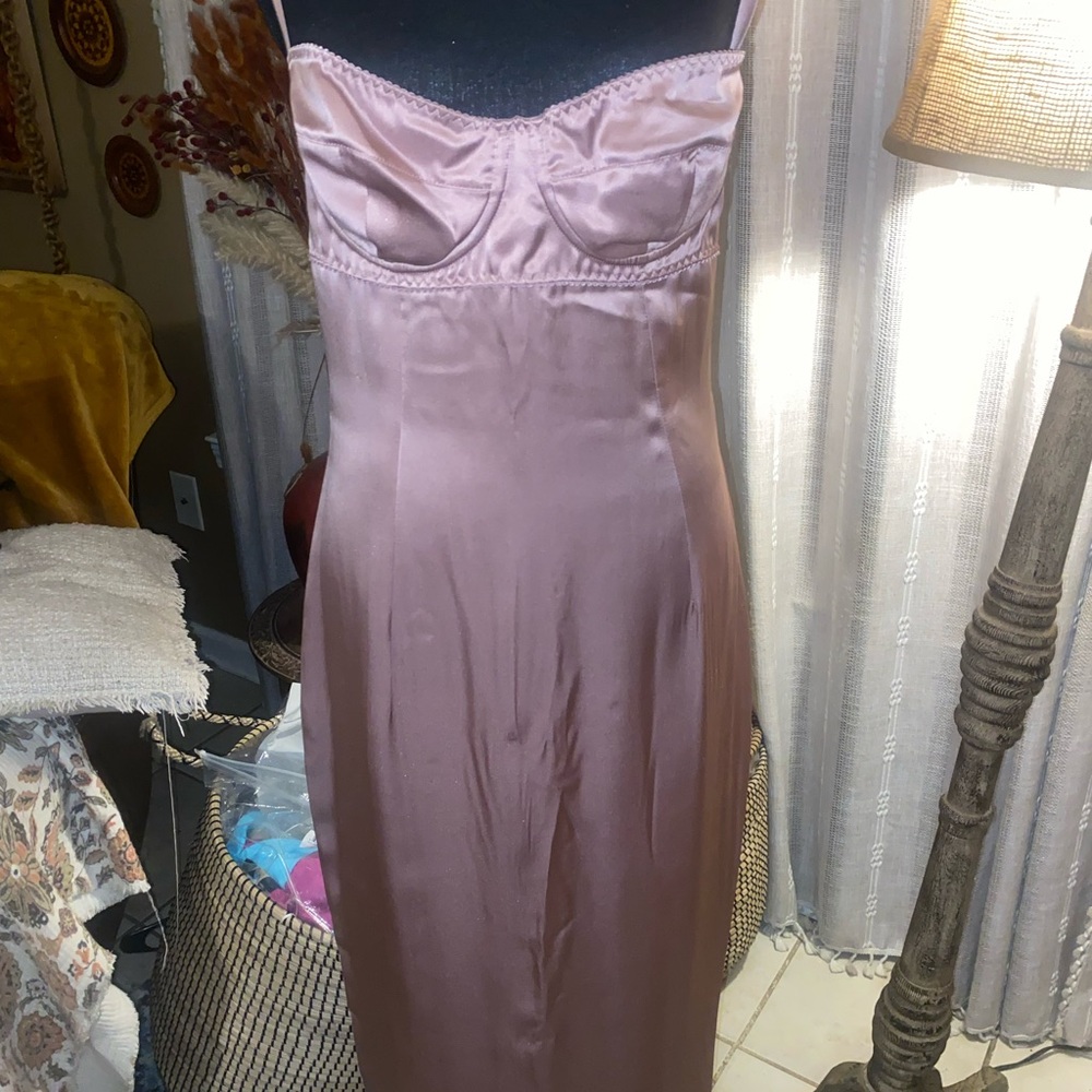 Dolce & Gabbana NWT Vintage Y2K Elegant Mauve Bodycon Slip Dress - Picture 2 of 11